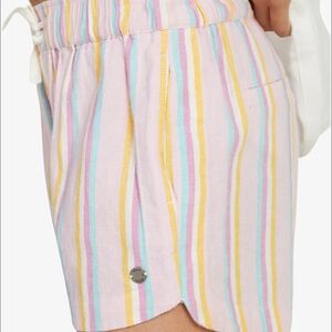 Roxy Multicolor Striped High Waist Shorts